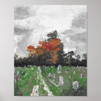 ブランズウィックメイン州バーニー墓地プリント ポスター