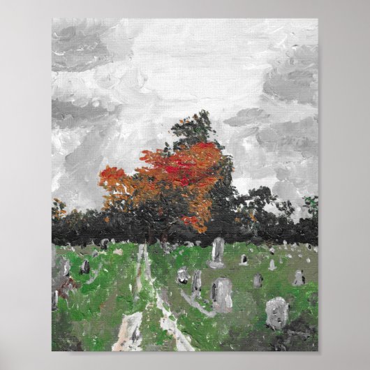 ブランズウィックメイン州バーニー墓地プリント ポスター (正面)