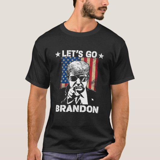 ブランソン・ブランドン・トランプとアメリカ国旗を掲げよう Tシャツ (正面)