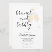 ブランチおよびバブリーブライダルシャワーの署名スクリプト 招待状 (正面/裏面)