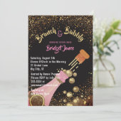 ブランチおよび快活なグリッターのブライダルシャワーの招待状 招待状 (スタンド正面)