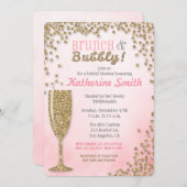 ブランチおよび快活なブライダルシャワーのグリッターの招待状 招待状 (正面/裏面)