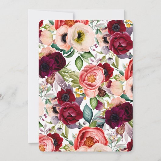 ブランチおよびBohoの快活なブライダルシャワー招待状 招待状 (裏面)