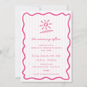 ブランチお洒落の後の朝にピンク色になる 招待状 (正面)