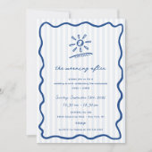ブランチお洒落の後の青 招待状 (正面)
