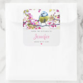 ブランチかわいらしキッチンに青と黄色の鳥 スクエアシール (バッグ)