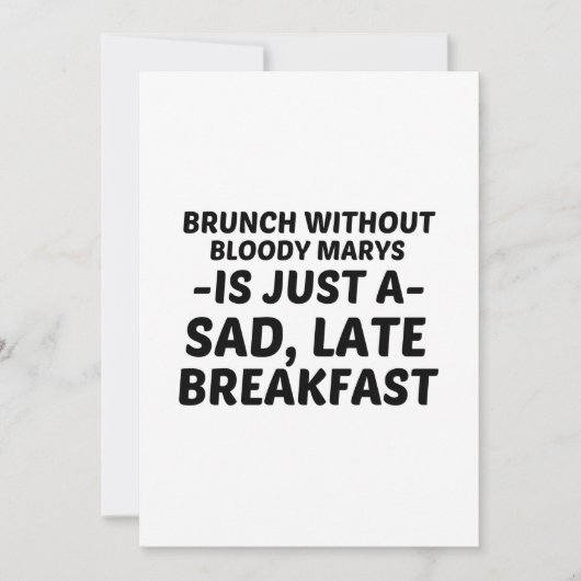 ブランチで血マリーズサッドレイトブレックファースト 招待状 (正面)