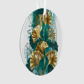 ブランチとゴールデン葉ズGinko Biloba オーナメント (正面)