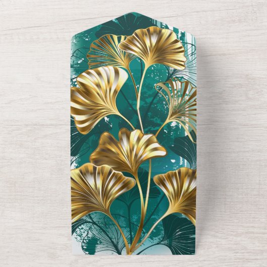 ブランチとゴールデン葉ズGinko Biloba オールインワン招待状 (外側)