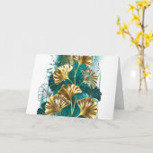 ブランチとゴールデン葉ズGinko Biloba カード (黄色い花)