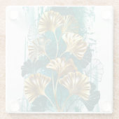 ブランチとゴールデン葉ズGinko Biloba ガラスコースター (裏面)