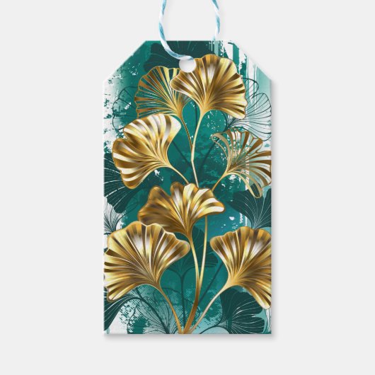 ブランチとゴールデン葉ズGinko Biloba ギフトタグ (正面)