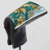 ブランチとゴールデン葉ズGinko Biloba ゴルフヘッドカバー (3/4 正面)