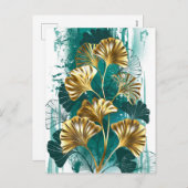 ブランチとゴールデン葉ズGinko Biloba シーズンポストカード (正面/裏面)