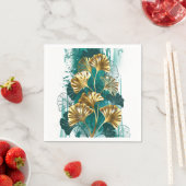 ブランチとゴールデン葉ズGinko Biloba スタンダードカクテルナプキン (インサイチュ)