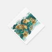ブランチとゴールデン葉ズGinko Biloba スタンダードカクテルナプキン (角)