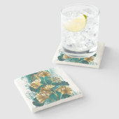 ブランチとゴールデン葉ズGinko Biloba ストーンコースター (横)