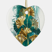 ブランチとゴールデン葉ズGinko Biloba セラミックオーナメント (右)