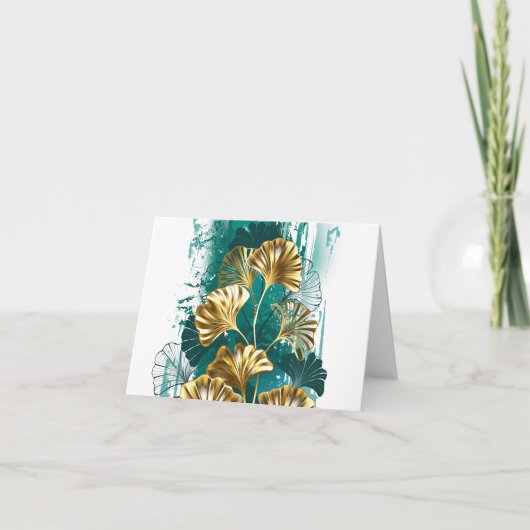 ブランチとゴールデン葉ズGinko Biloba ノートカード (正面)