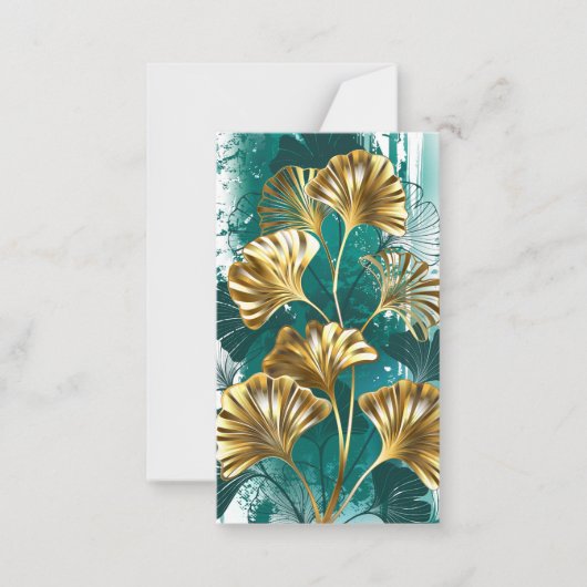 ブランチとゴールデン葉ズGinko Biloba ノートカード (正面)