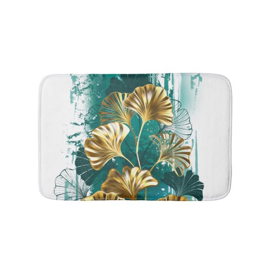 ブランチとゴールデン葉ズGinko Biloba バスマット (正面)