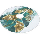 ブランチとゴールデン葉ズGinko Biloba ブラッシュドポリエステルツリースカート (アングル)