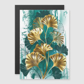 ブランチとゴールデン葉ズGinko Biloba マグネット招待状 (正面/裏面)