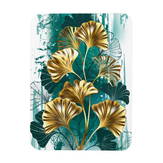 ブランチとゴールデン葉ズGinko Biloba マグネット (縦)