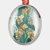 ブランチとゴールデン葉ズGinko Biloba メタルオーナメント (左)