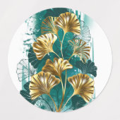 ブランチとゴールデン葉ズGinko Biloba ラベル (デザイン2)