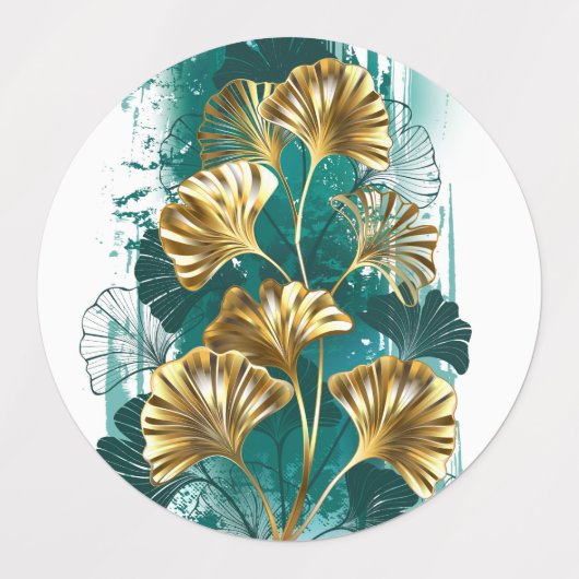 ブランチとゴールデン葉ズGinko Biloba ラベル (デザイン1)