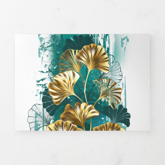 ブランチとゴールデン葉ズGinko Biloba 三つ折り招待状 (カバー)