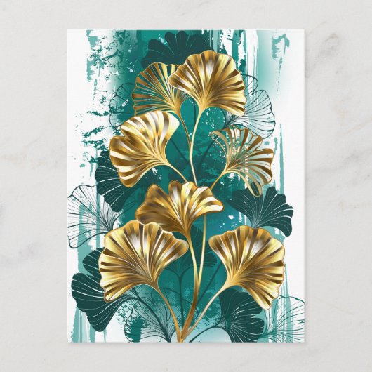 ブランチとゴールデン葉ズGinko Biloba 案内ポストカード (正面)