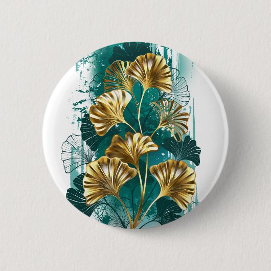 ブランチとゴールデン葉ズGinko Biloba 缶バッジ (正面)