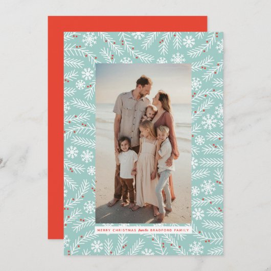 ブランチとスノーフレークフレームホリデークリスマス (正面/裏面)