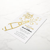 ブランチとバブポップ・アートのリーロゼ赤ちゃんシャワーの準備ができて 箔招待状 (回転した状態)