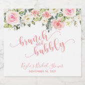 ブランチとバブリーきらめくワインラベル – ピンク文字 スパークリングワインラベル (シングルラベル)