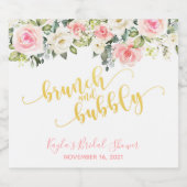 ブランチとバブリーきらめくワインラベル – 金ゴールド文字 スパークリングワインラベル (シングルラベル)