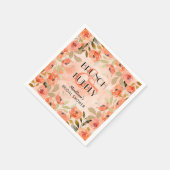 ブランチとバブリーのオレンジ色の花ブライダルシャワー スタンダードカクテルナプキン (角)