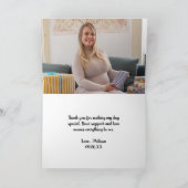 ブランチとバブリーのシャンパンの赤ちゃんシャワーの写真 サンキューカード (内部)