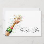 ブランチとバブリーのシャンパーニュのブライダルシャワー サンキューカード (正面)