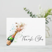 ブランチとバブリーのシャンパーニュのブライダルシャワー サンキューカード (スタンド正面)