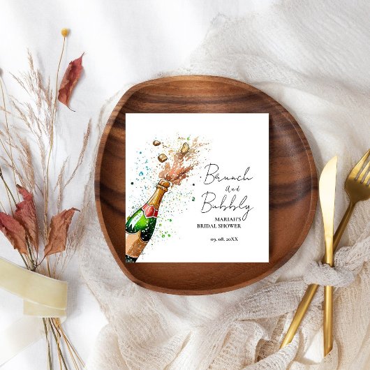 ブランチとバブリーのシャンパーニュのブライダルシャワー スタンダードカクテルナプキン