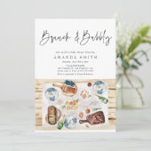 ブランチとバブリーのピクニックBBQ赤い格子縞の赤いシャワー 招待状 (スタンド正面)