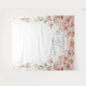 ブランチとバブリーのフローラブライダルシャワー背景 タペストリー (正面(横))