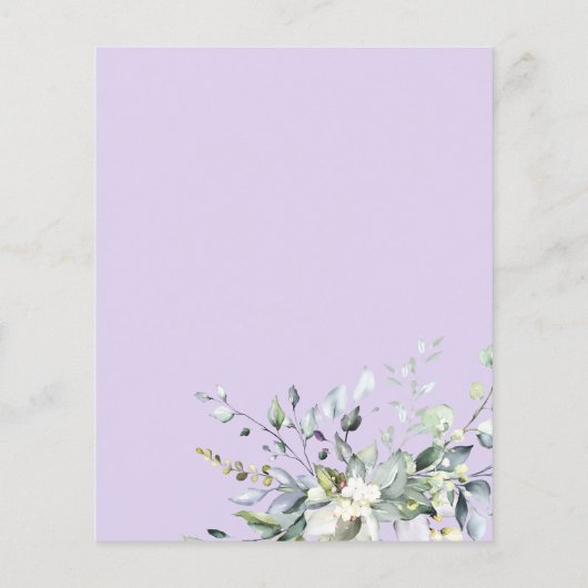 ブランチとバブリーの予算ブライダルシャワー招待状 (裏面)