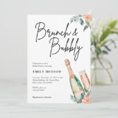 ブランチとバブリーエレガントブライダルシャワー招待 招待状 (スタンド正面)