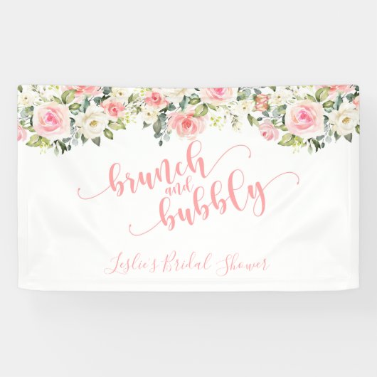 ブランチとバブリーバナー – ピンク文字 横断幕 (横)