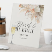 ブランチとバブリーブライダルシャワーパンパスグラス紙 台座サイン (インサイチュ)