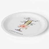 ブランチとバブリーブライダルシャワー9"ラウンド ペーパープレート (アングル)